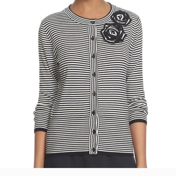 kate spade Sweaters - Kate Spade Rosette stripe Cardigan SZ.Med.